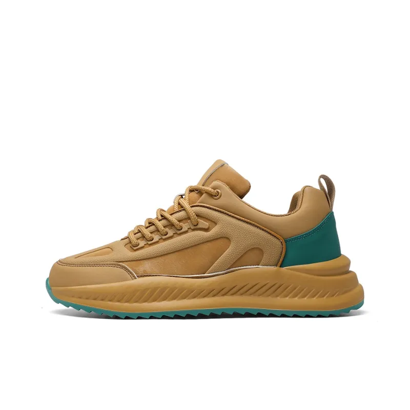 QIUTEXIONG Casual Shoes Men Low Top Black/Wheat/Beige/White/Green-6