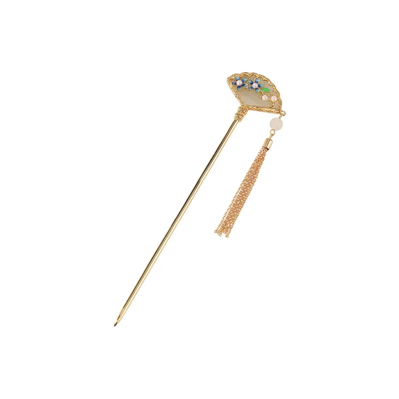 Royal Heaven's Choice Hetian Jade Hairpin Pale Greenish White Jade Unisex-0