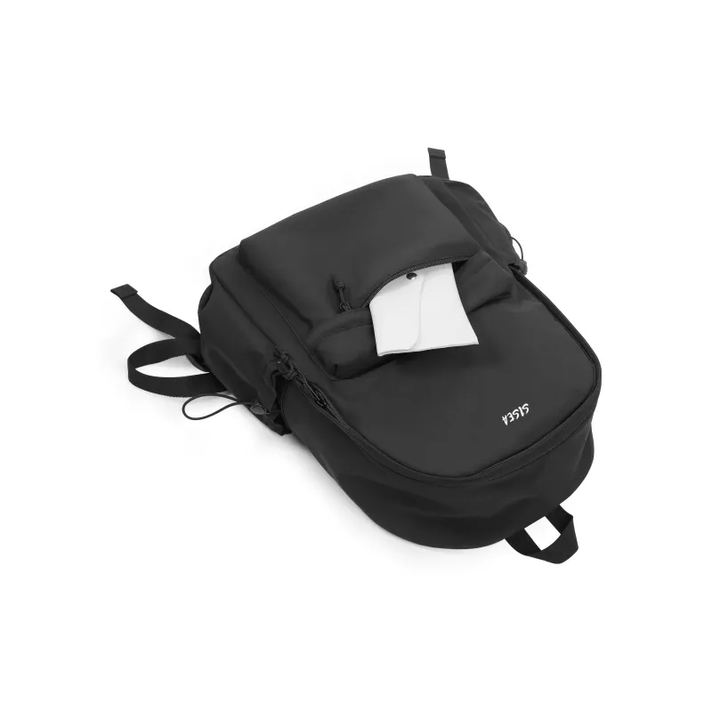 Sisea Fabric Backpack Laptop Bag Travel Bag Backpack Regular Unisex Classic Black/cream White-2