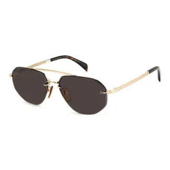 David Beckham Metal Aviator Sunglasses Men's Gold