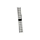 White/Scottish Fabric Patches Leather Strap