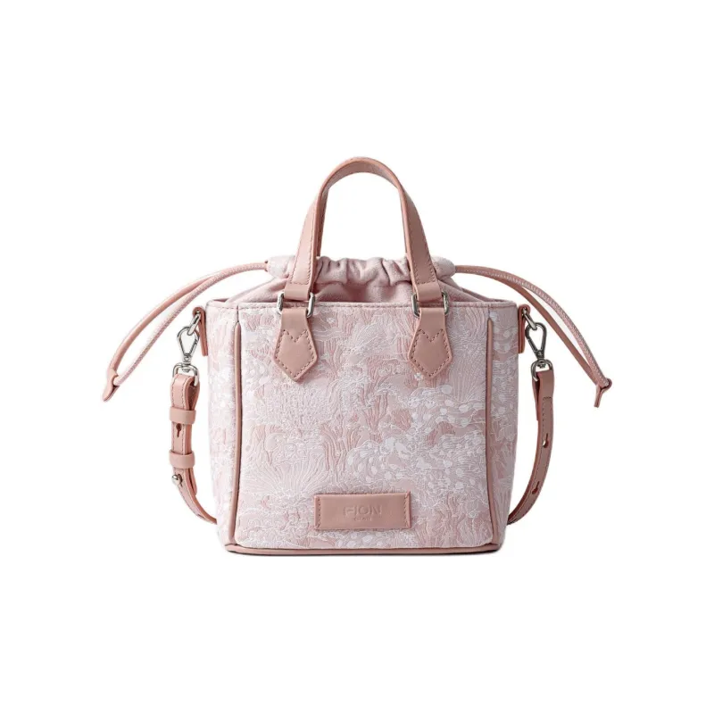 FION Clever Brocade Series Fabric Handbag Regular Women's Pink Koi Fish Bag/Gray Koi Fish Bag-2