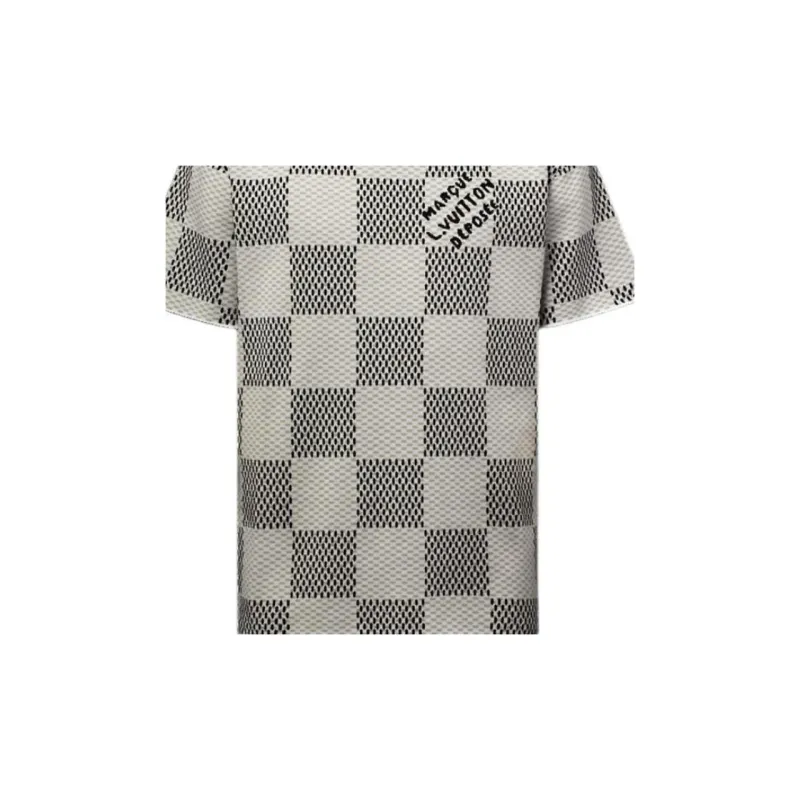 LOUIS VUITTON Damier Jacquard Short-Sleeved Crewneck-4