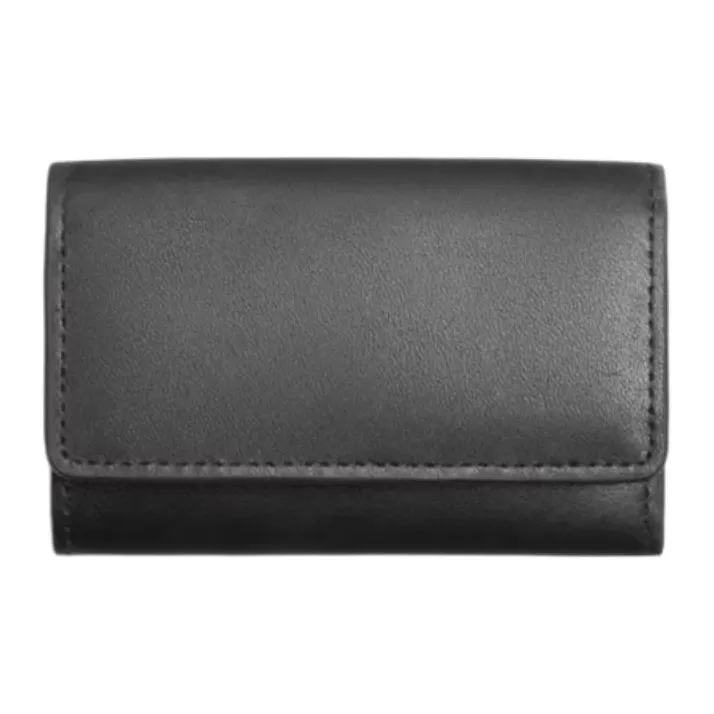 ZARA Cow Leather Wallet Men's Black-0