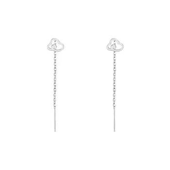 SHK Sterling Silver S999 Drop Earrings Women's