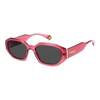 Polaroid Plastic Metal Irregular Shape Sunglasses Women's Red