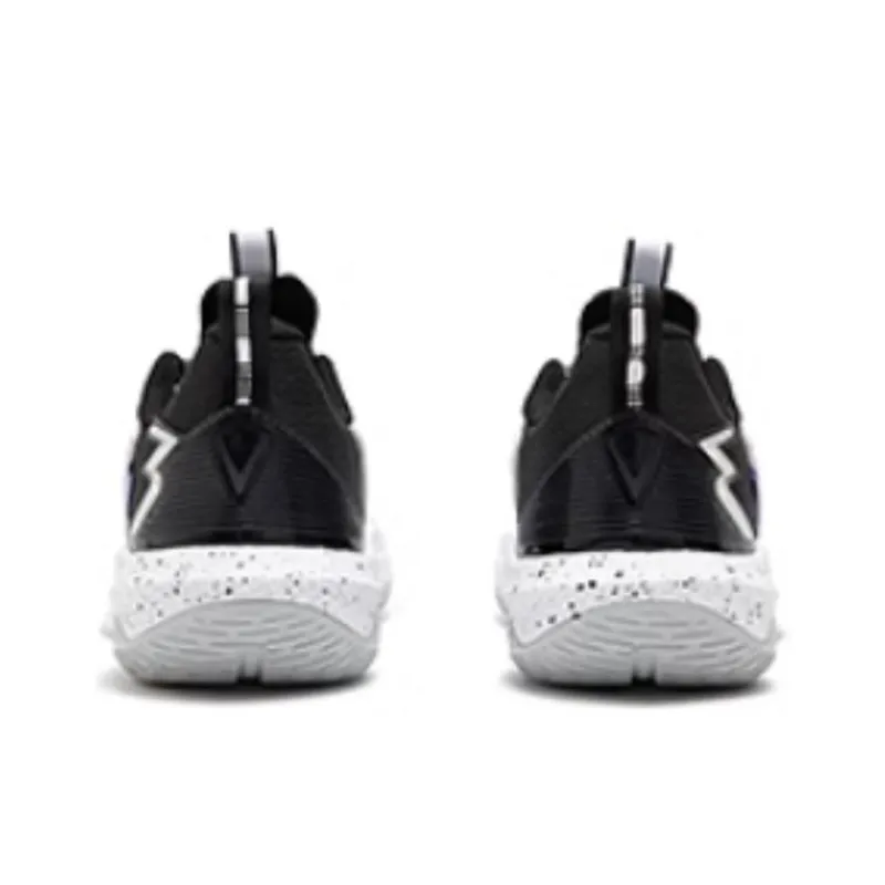 361° Abrasion Resistant Low Top Basketball Shoes Men's Black White-2