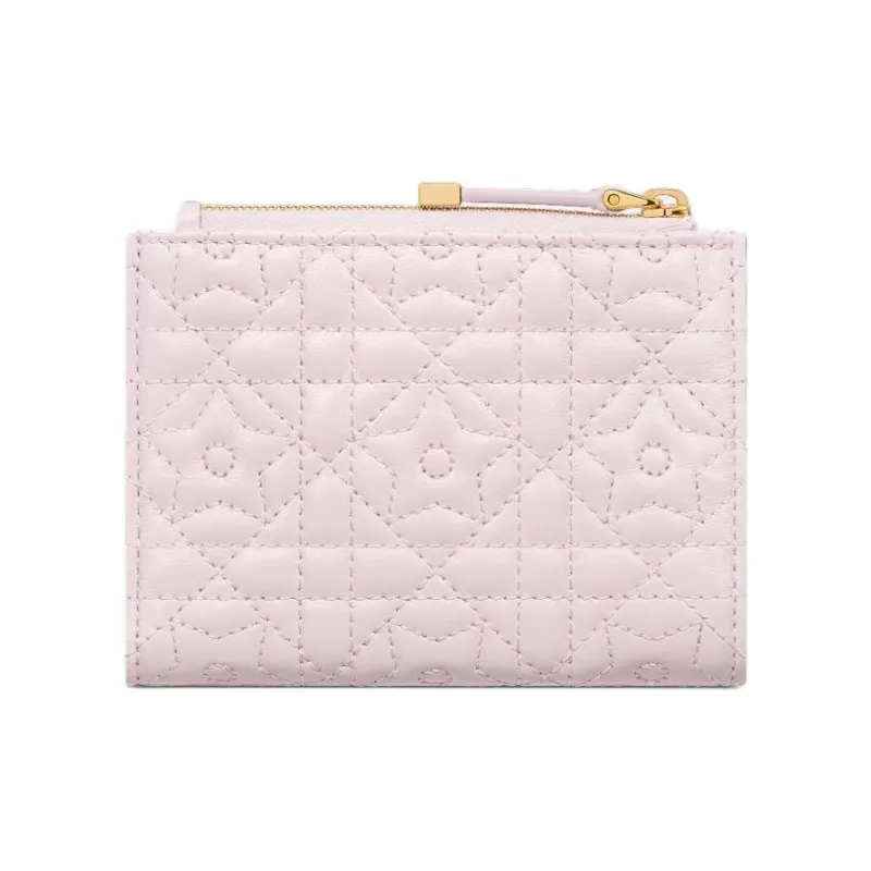 DIOR Caro Lambskin Wallet Women's Light Pink-2