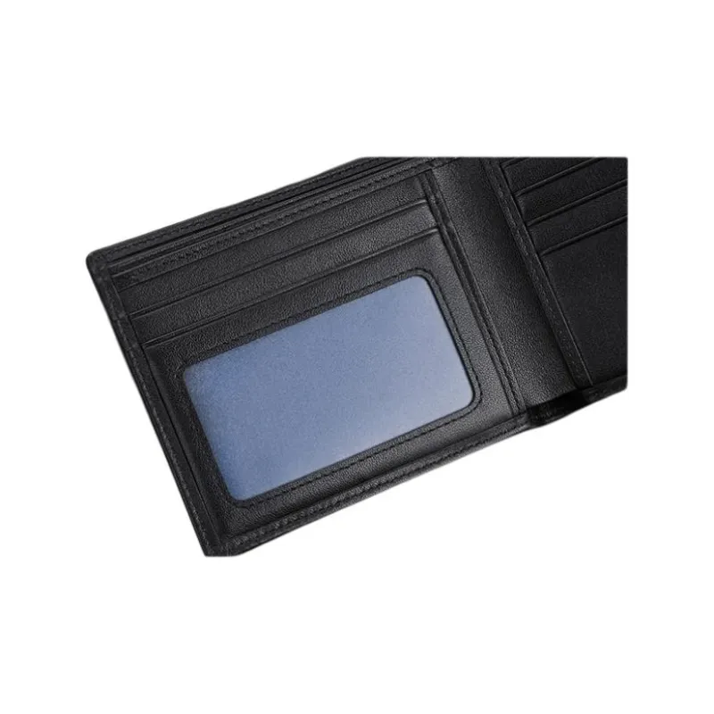 GOLDLION PVC Spliced With Artificial Leather Wallet Men's Black-4