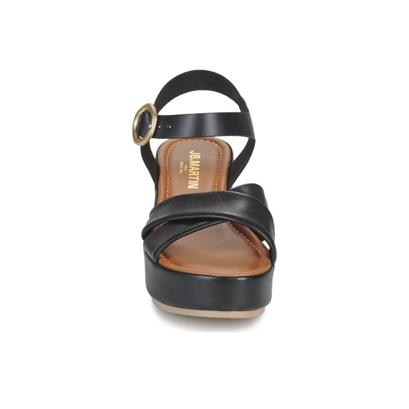 JB MARTIN AMBRE One Strap Sandals 7cm Women's Black-3