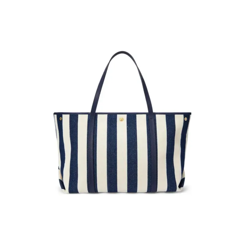 LAUREN RALPH LAUREN Fabric Tote Bag, Shopping Bag, Handbag Tubas Women's Dark Blue & White-2
