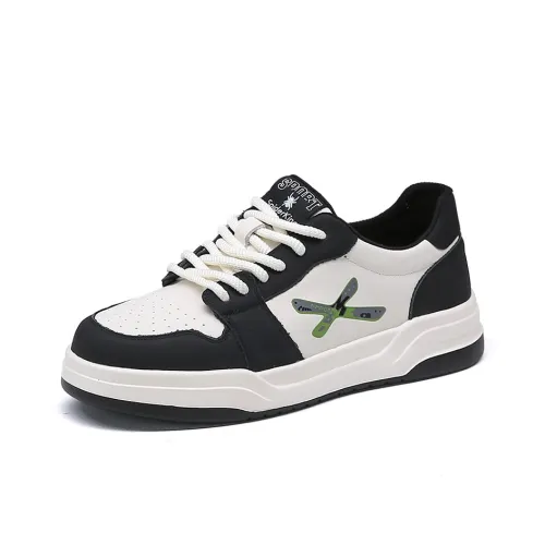 Spider King Lightweight And Breathable Low Top Skateboard Shoes Men's White Black