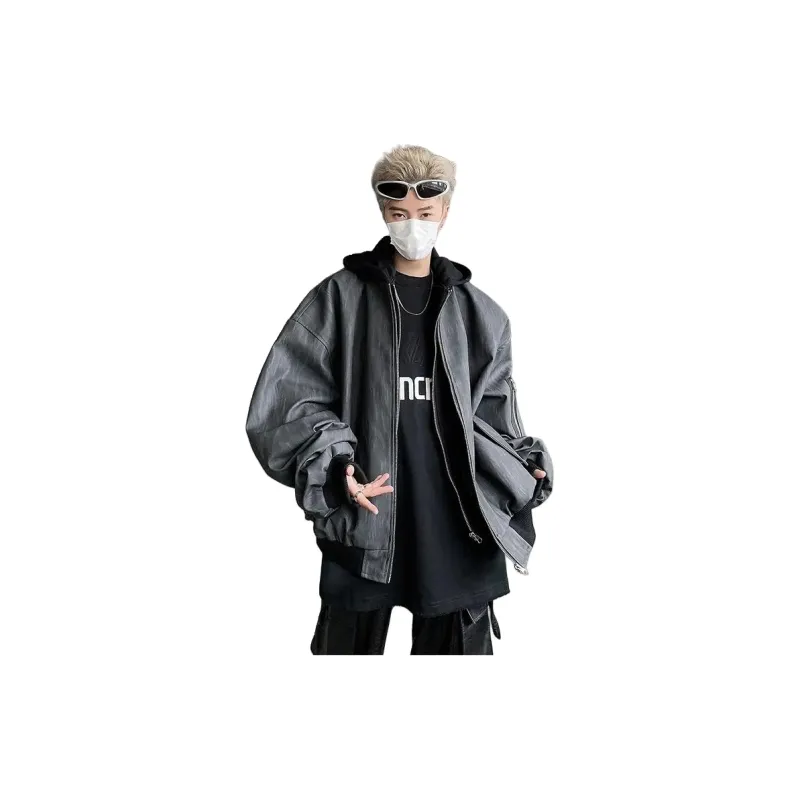 FOREVER 21 Jackets Coats Unisex Black Gray Color-4
