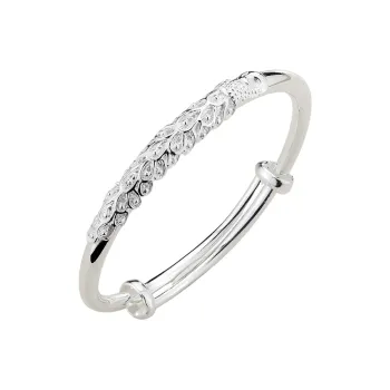 QINGFU 9999 Pure Silver Bangles Women's