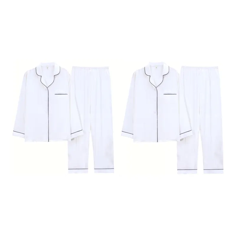 XIAFENYAN Pajama Set Unisex White-0