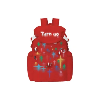 TURN UP Polyester Backpack Unisex Red
