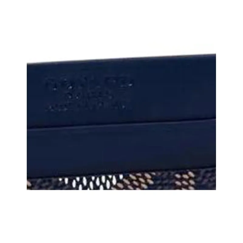 GOYARD Saint-Sulpice Canvas With Leather Dog's Teeth Card Clip Card Holder Unisex Navy Blue Spell Orange Little Heart-4