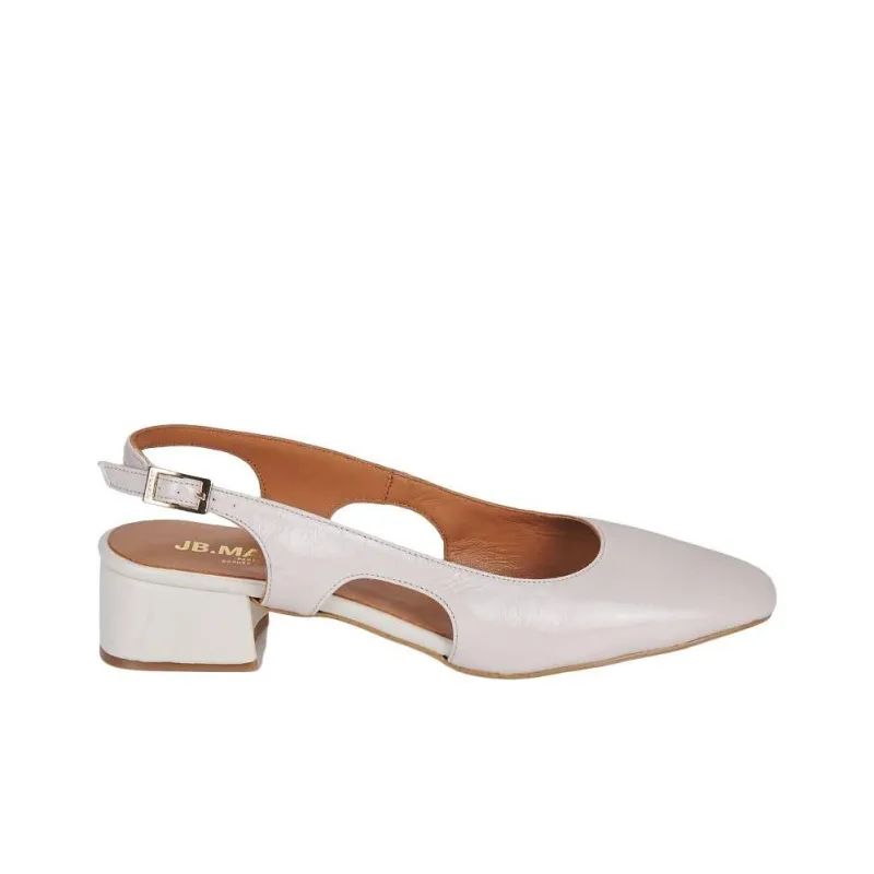 JB MARTIN VICOLA Block Heel High Heels 4cm Women's White-1