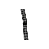 Black/Scottish Fabric Patches Leather Strap