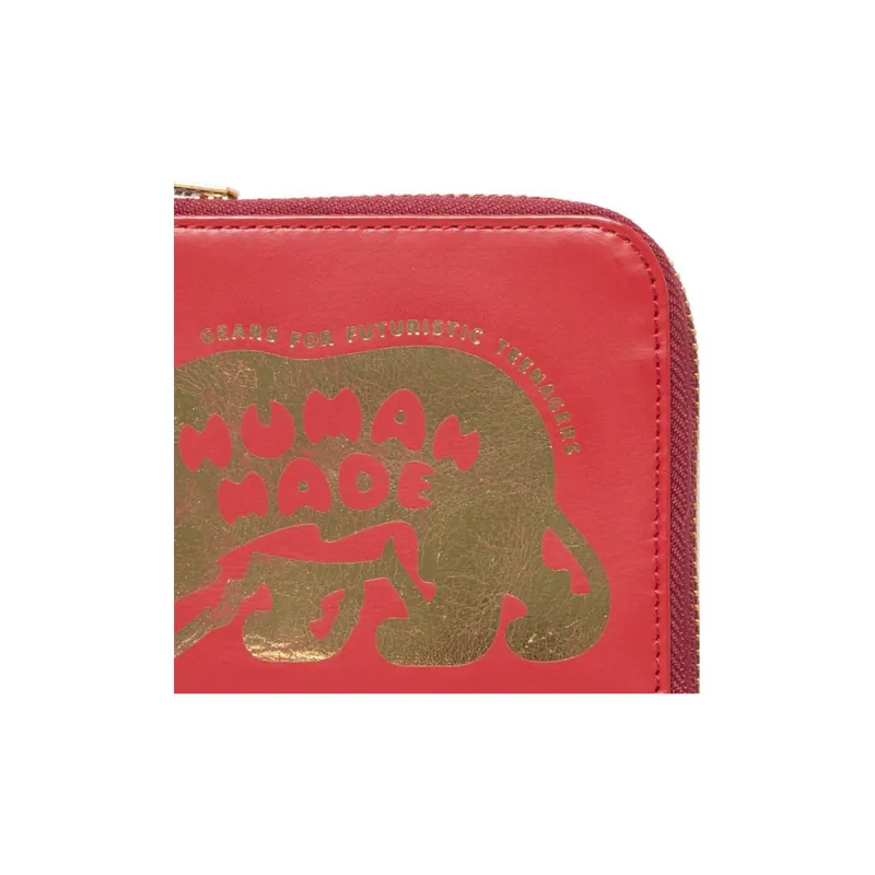 HUMAN MADE Leather Coin Purses Wallets Unisex Red-3