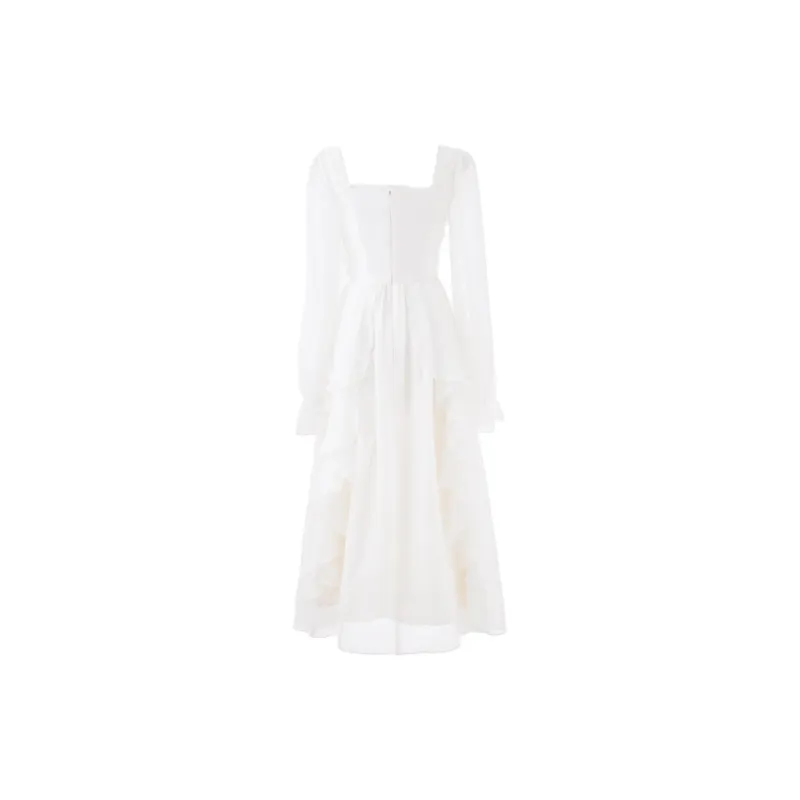 Blovelan Long Sleeved Dress Women's Fairy Apricot-1