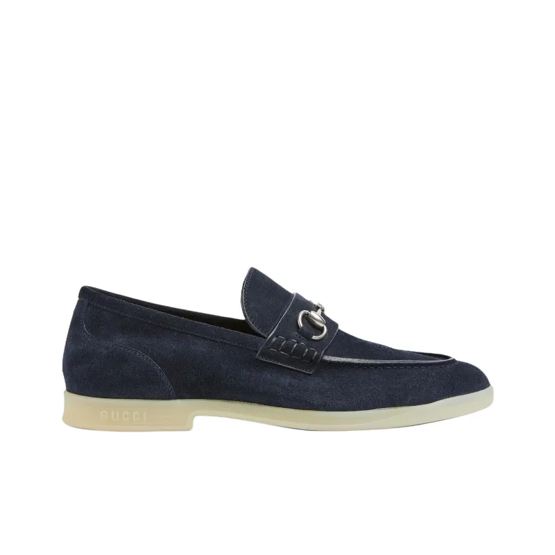 GUCCI Horsebit Loafers Men's Dark Blue-1