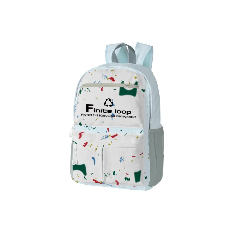 FINITE LOOP Eco Friendly Fabric Backpack Large Size Unisex Gray-7