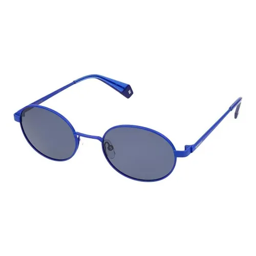 Polaroid Metal Oval Sunglasses Men's Blue