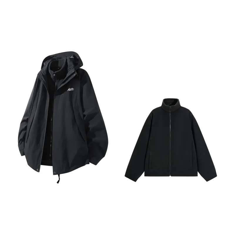 Kepu Waterproof And Windproof To Keep Warm Windbreaker Jacket Unisex Black-8