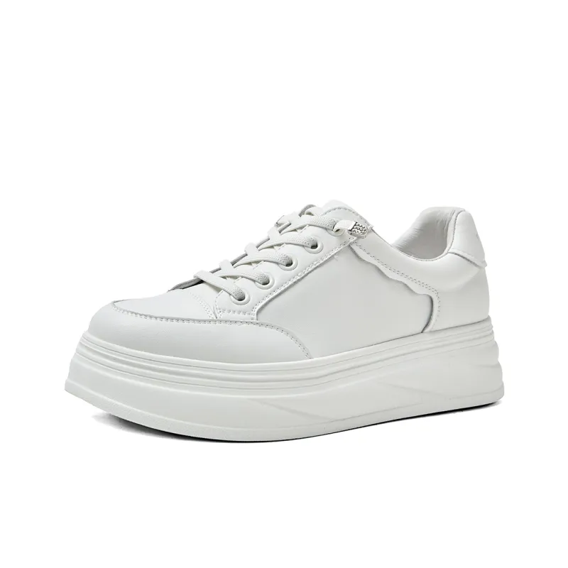 PT'SON Low Top Skateboard Shoes Women's White-3