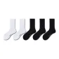2 White Long+3 Black Long[5 Pack]Terry Sole