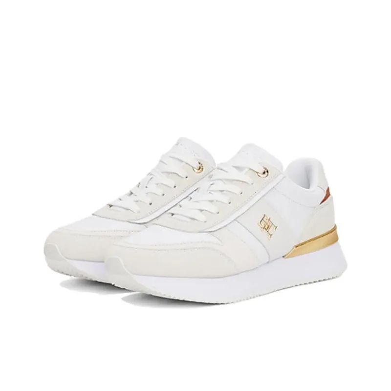 Tommy Hilfiger Trainers Low Top Casual Shoes Women's Beige-1