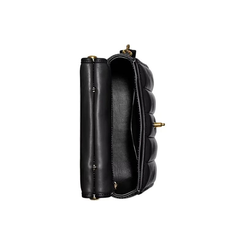 COACH Willis Leather Square Bag Handbag Shoulder Bag Women's Brass & Black-2