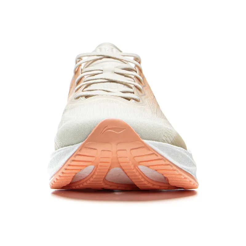 LiNing Super-Light 22 Cushioning Breathable Low-Top Sprint Running Shoes Women's White Orange-4