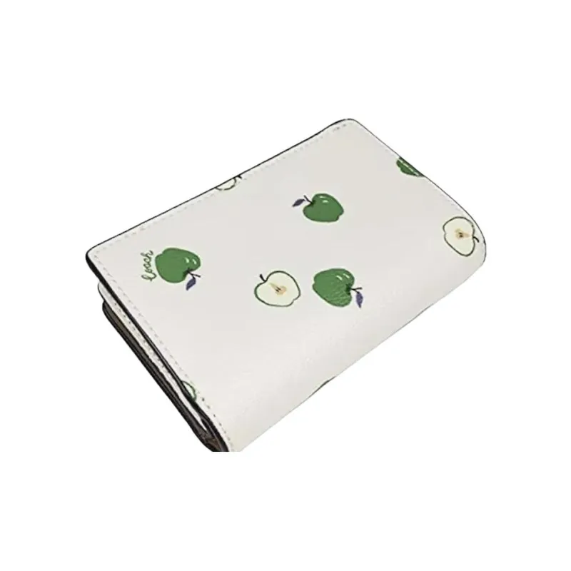 COACH Corner Zip Canvas Wallet Mini Women's Ecru-3