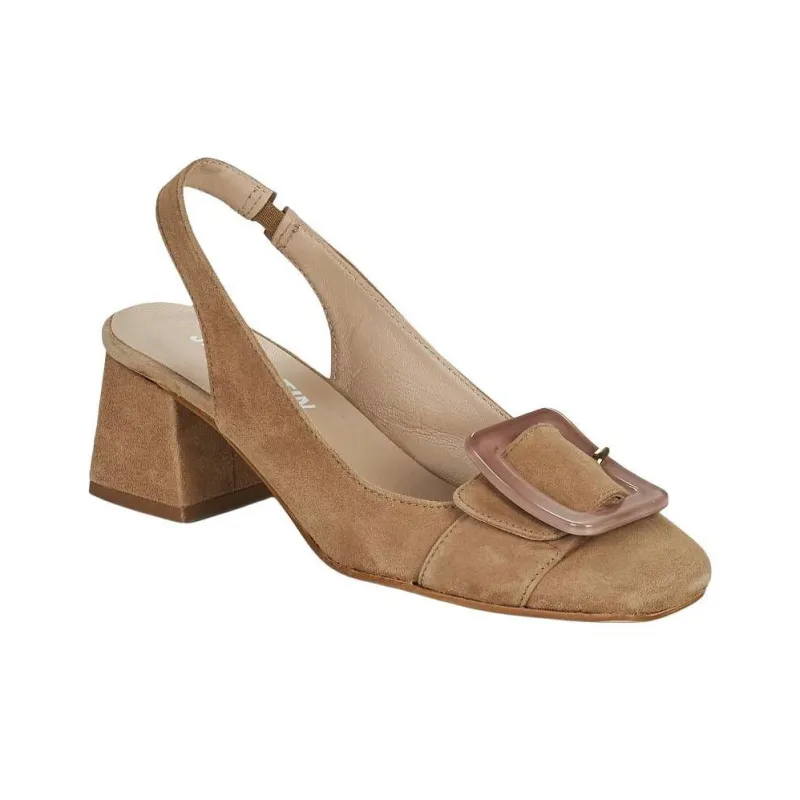 JB MARTIN Vivre Block Heel High Heels Women's Brown-2
