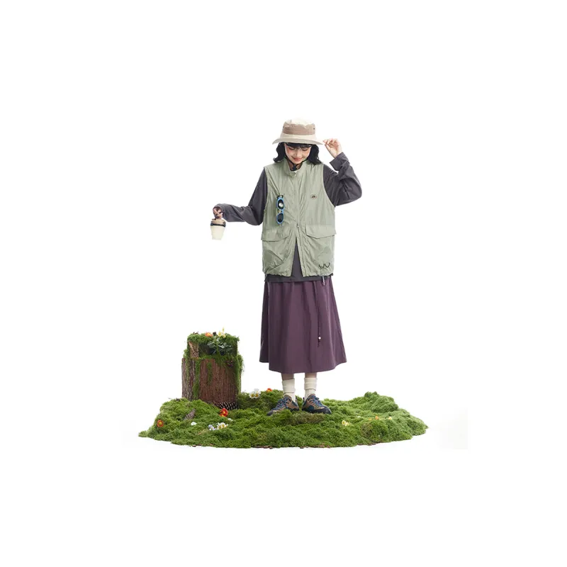 Saotome Vest Unisex Gray Pea Green-3