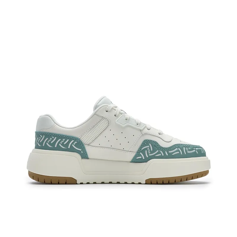 FILA CAMPUS Abrasion Resistant Low Top Skateboard Shoes Women's White Green-1