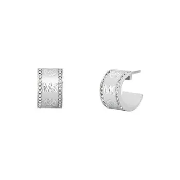 MICHAEL KORS Pavé Logo Huggie Hoop Earrings