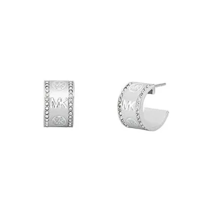 MICHAEL KORS Pavé Logo Huggie Hoop Earrings-0