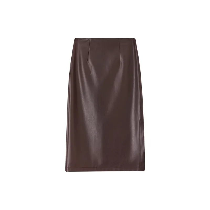 SENTUBILA Leather Long Skirts Women's-5