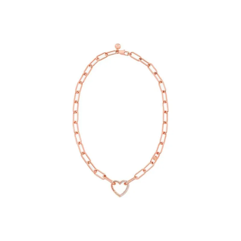 MICHAEL KORS Pavé Heart Curb-Link Necklace-0