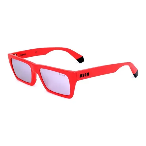 Polaroid Acetate Rectangular Sunglasses Men's Red