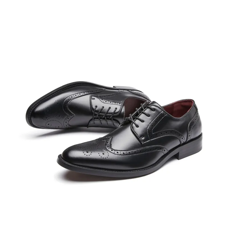 Kaltendin Cow Leather Brocade Embroidery Trendy Fashion Elegant Gentleman Elegance Dress Shoes Men's-3