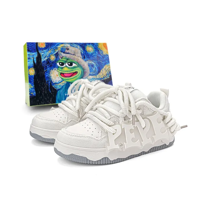 Pepe The Frog Slip Resistant, Abrasion Resistant, Lightweight, Breathable, Height Increasing Skateboard Shoes Unisex-14