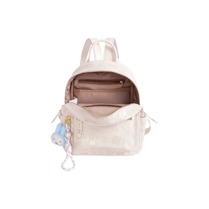Miffy Synthetic Leather Backpack Women's Ecru/Pink-4
