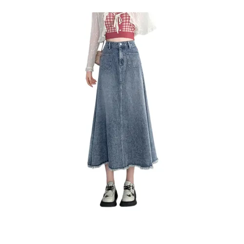Tonlion Denim Long Skirts Women's Medium Blue