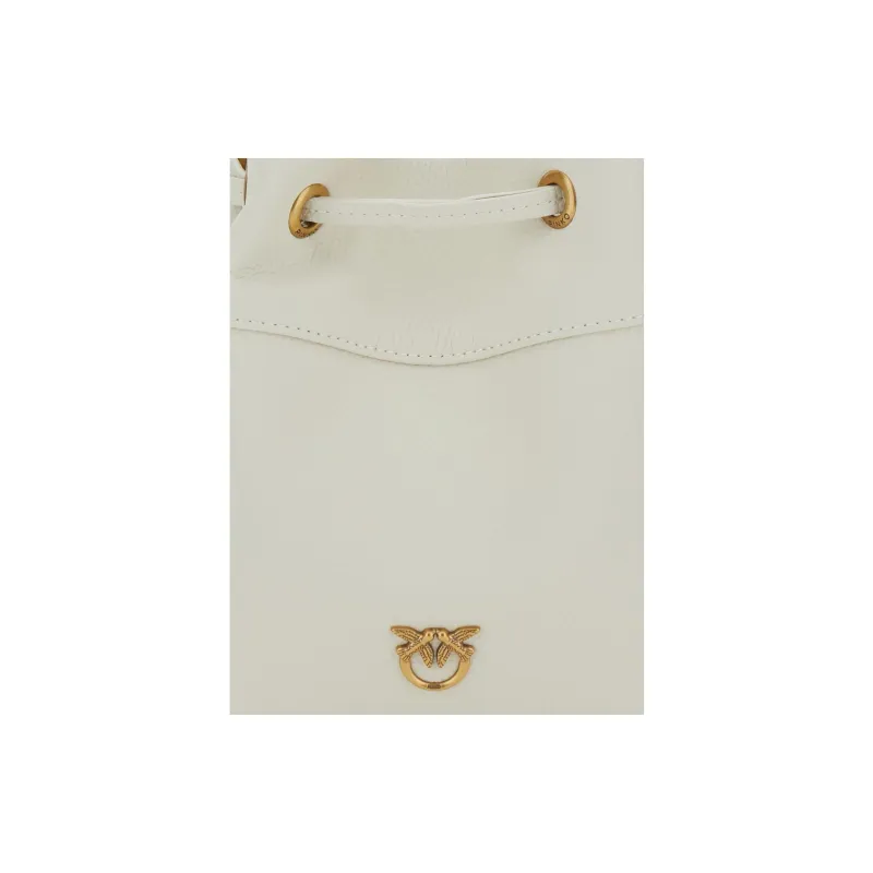 PINKO Logo Plaque Drawstring Fastened Bucket Bag-4