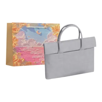 BRINCH Matte PU Fabric Laptop Bag Regular Women's Pink/Beige/Dark Gray/Light Gray/Silver Gray