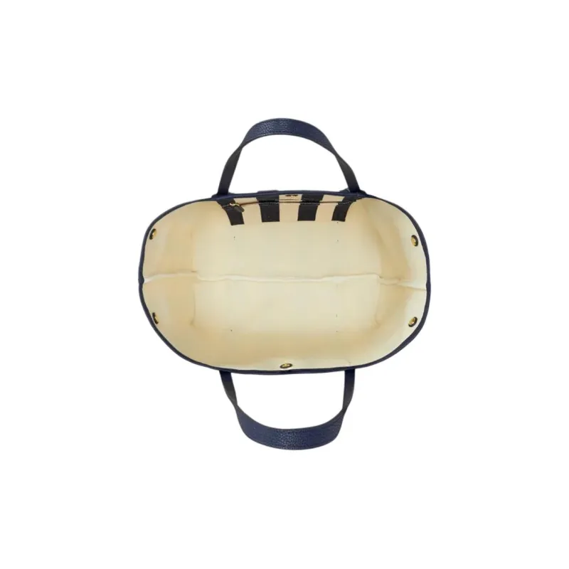LAUREN RALPH LAUREN Fabric Tote Bag, Shopping Bag, Handbag Tubas Women's Dark Blue & White-3